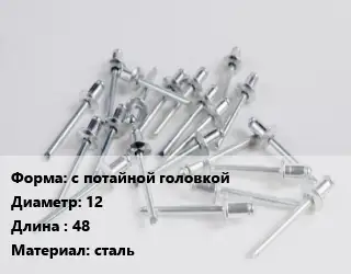 Заклепка с потайной головкой 12х48 сталь